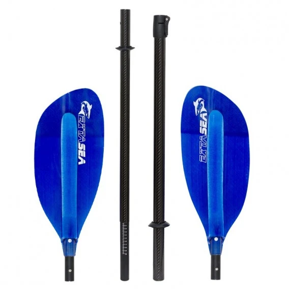 ExtaSea Pro-XL Carbon Vario Doppelpaddel | 220-240cm | 4-teilig | Dark Blue 4 ExtaSea Pro-XL Carbon Vario Doppelpaddel | 220-240cm | 4-teilig | Dark Blue – Bild 2