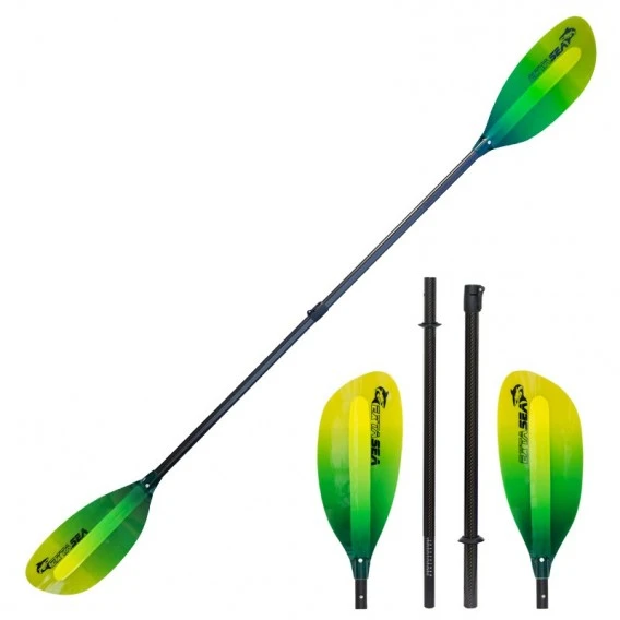 ExtaSea Pro-XL Carbon Vario Doppelpaddel | 220-240cm | 4-teilig | Lime-yellow 3 ExtaSea Pro-XL Carbon Vario Doppelpaddel | 220-240cm | 4-teilig | Lime-yellow