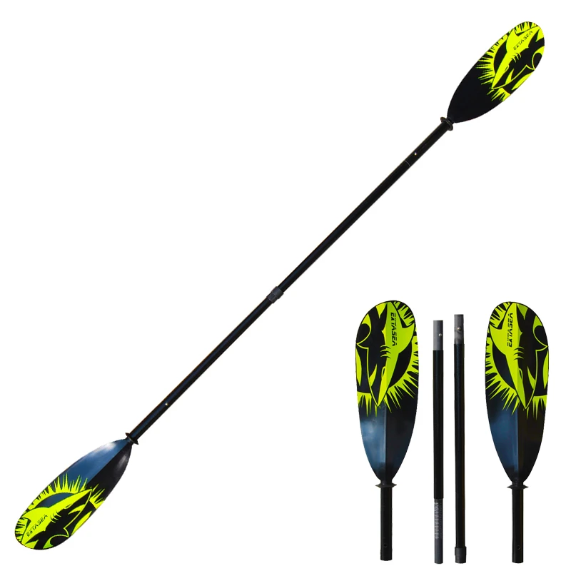 ExtaSea Tour Vario Fiberglas Doppelpaddel | 220-240cm | 4-teilig | Schwarz-lime 3 ExtaSea Tour Vario Fiberglas Doppelpaddel | 220-240cm | 4-teilig | Schwarz-lime